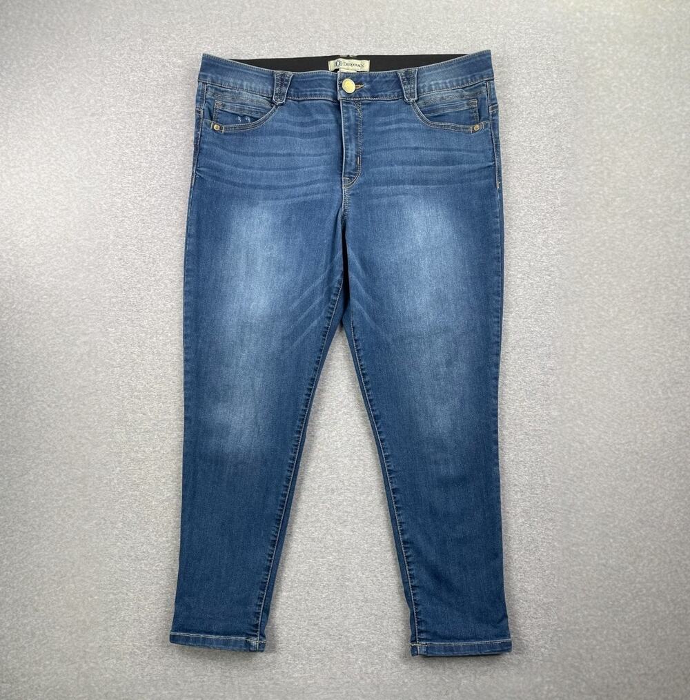 Democracy Jeans Plus Size 16 Blue AbSolution Ankle Skimmer Skinny Stretch Denim